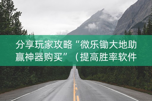 分享玩家攻略“微乐锄大地助赢神器购买”（提高胜率软件)