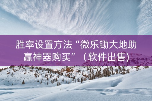 胜率设置方法“微乐锄大地助赢神器购买”（软件出售)