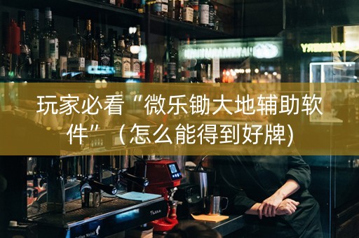 玩家必看“微乐锄大地辅助软件”（怎么能得到好牌)