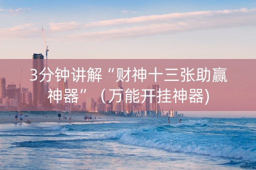 3分钟讲解“财神十三张助赢神器”（万能开挂神器)
