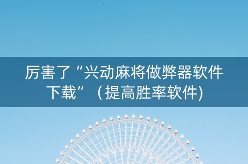 厉害了“兴动麻将做弊器软件下载”（提高胜率软件)