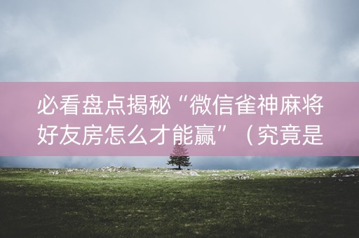 必看盘点揭秘“微信雀神麻将好友房怎么才能赢”（究竟是不是有挂)