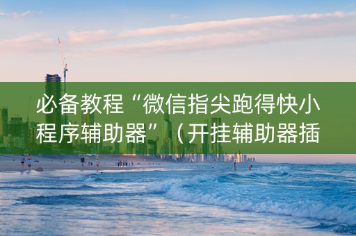 必备教程“微信指尖跑得快小程序辅助器”（开挂辅助器插件)