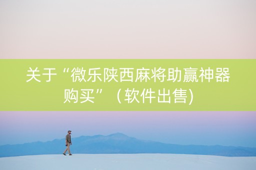 关于“微乐陕西麻将助赢神器购买”（软件出售)