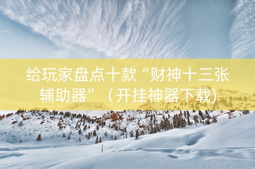 给玩家盘点十款“财神十三张辅助器”（开挂神器下载)