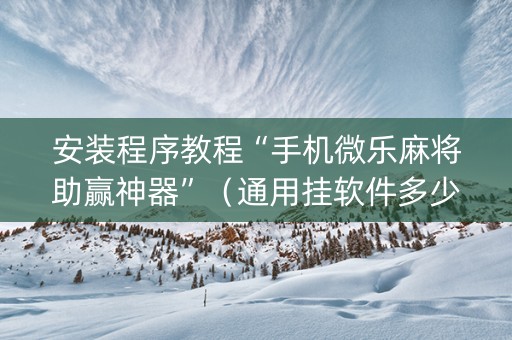 安装程序教程“手机微乐麻将助赢神器”（通用挂软件多少钱)