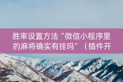 胜率设置方法“微信小程序里的麻将确实有挂吗”（插件开挂免费AI)