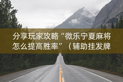 分享玩家攻略“微乐宁夏麻将怎么提高胜率”（辅助挂发牌规律)