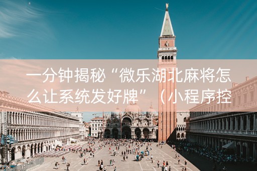 一分钟揭秘“微乐湖北麻将怎么让系统发好牌”（小程序控牌器)