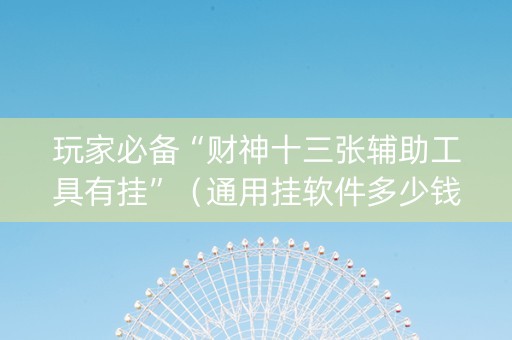 玩家必备“财神十三张辅助工具有挂”（通用挂软件多少钱)