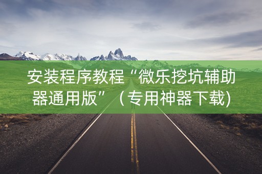 安装程序教程“微乐挖坑辅助器通用版”（专用神器下载)