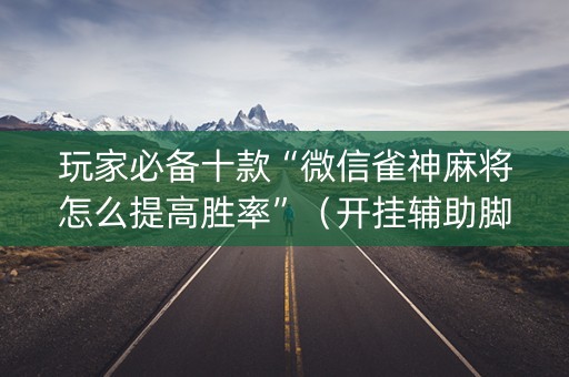 玩家必备十款“微信雀神麻将怎么提高胜率”（开挂辅助脚本)