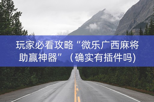 玩家必看攻略“微乐广西麻将助赢神器”（确实有插件吗)