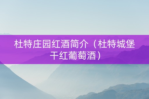 杜特庄园红酒简介（杜特城堡干红葡萄酒）
