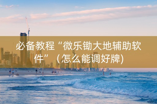 必备教程“微乐锄大地辅助软件”（怎么能调好牌)
