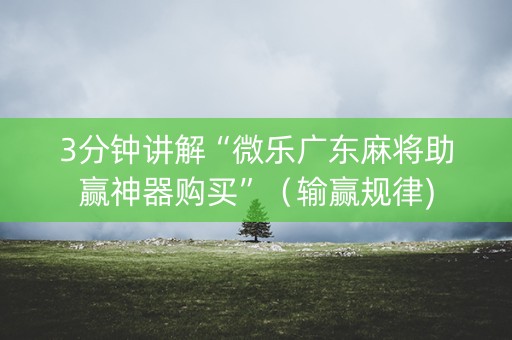 3分钟讲解“微乐广东麻将助赢神器购买”（输赢规律)