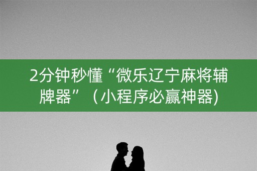 2分钟秒懂“微乐辽宁麻将辅牌器”（小程序必赢神器)