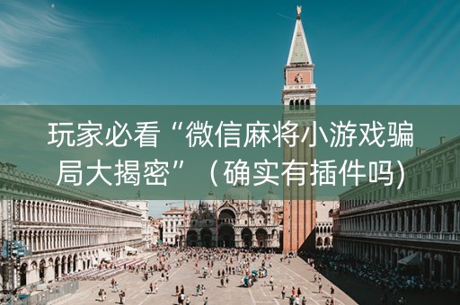 玩家必看“微信麻将小游戏骗局大揭密”（确实有插件吗)