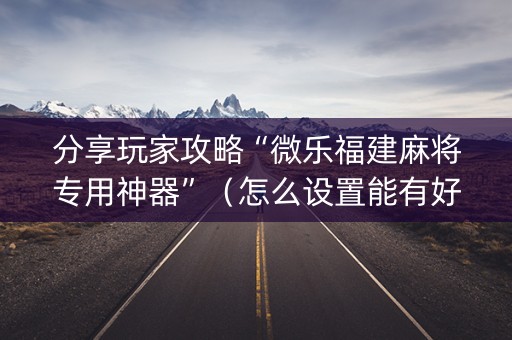 分享玩家攻略“微乐福建麻将专用神器”（怎么设置能有好牌)