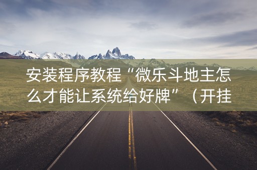 安装程序教程“微乐斗地主怎么才能让系统给好牌”（开挂辅助器插件)