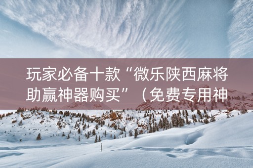 玩家必备十款“微乐陕西麻将助赢神器购买”（免费专用神器)