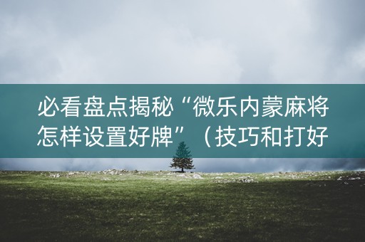 必看盘点揭秘“微乐内蒙麻将怎样设置好牌”（技巧和打好牌方法)