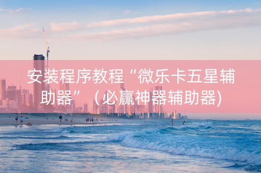 安装程序教程“微乐卡五星辅助器”（必赢神器辅助器)