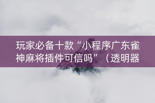 玩家必备十款“小程序广东雀神麻将插件可信吗”（透明器教程)