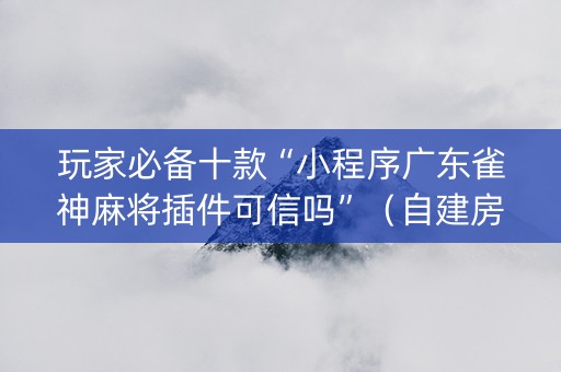 玩家必备十款“小程序广东雀神麻将插件可信吗”（自建房胜负规律)