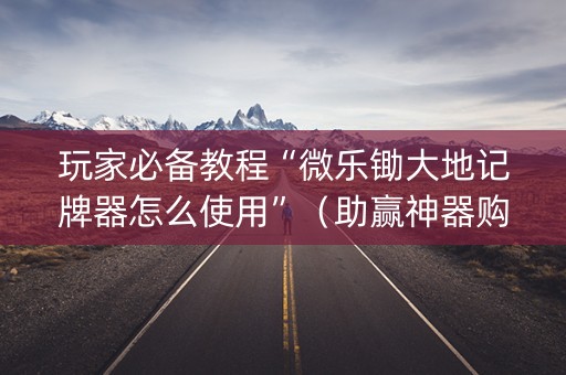 玩家必备教程“微乐锄大地记牌器怎么使用”（助赢神器购买)
