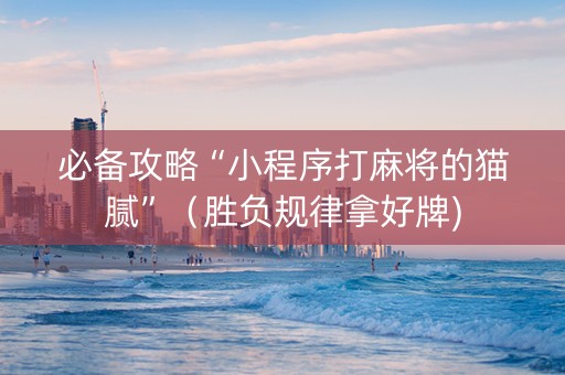 必备攻略“小程序打麻将的猫腻”（胜负规律拿好牌)