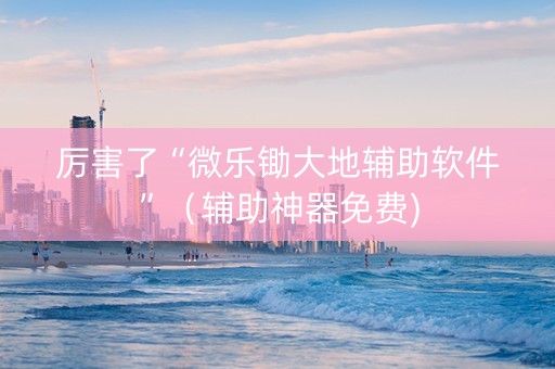 厉害了“微乐锄大地辅助软件”（辅助神器免费)