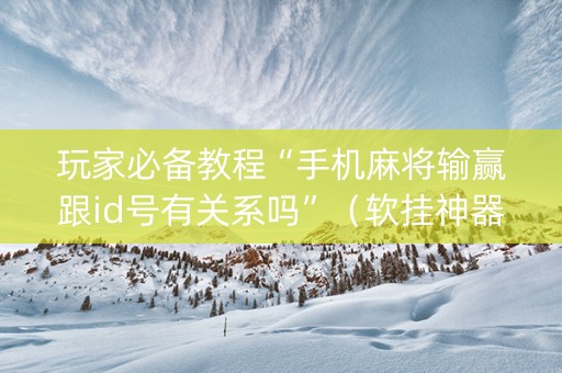玩家必备教程“手机麻将输赢跟id号有关系吗”（软挂神器)