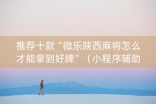 推荐十款“微乐陕西麻将怎么才能拿到好牌”（小程序辅助软件)