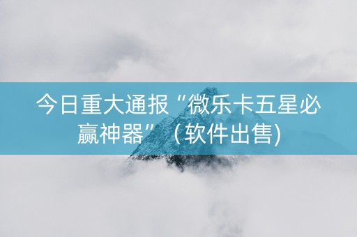 今日重大通报“微乐卡五星必赢神器”（软件出售)