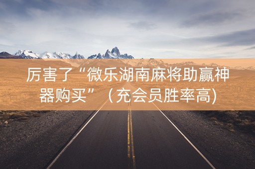 厉害了“微乐湖南麻将助赢神器购买”（充会员胜率高)
