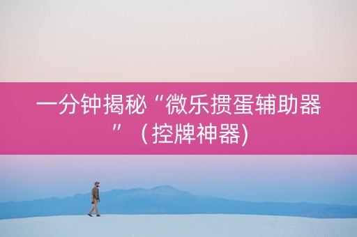 一分钟揭秘“微乐掼蛋辅助器”（控牌神器)