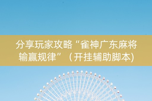 分享玩家攻略“雀神广东麻将输赢规律”（开挂辅助脚本)