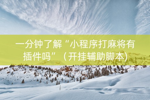 一分钟了解“小程序打麻将有插件吗”（开挂辅助脚本)