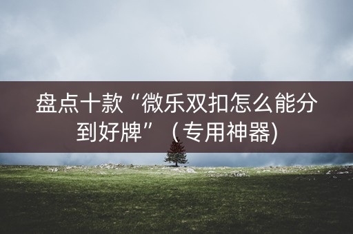 盘点十款“微乐双扣怎么能分到好牌”（专用神器)