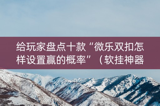 给玩家盘点十款“微乐双扣怎样设置赢的概率”（软挂神器)
