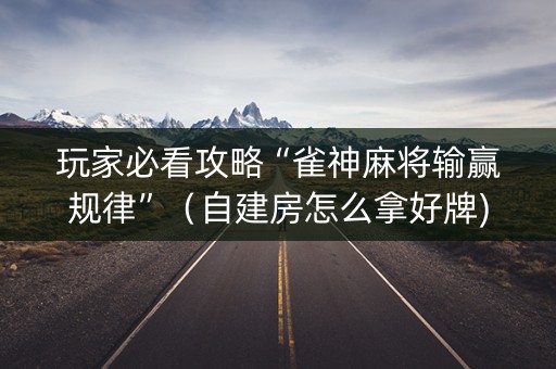 玩家必看攻略“雀神麻将输赢规律”（自建房怎么拿好牌)