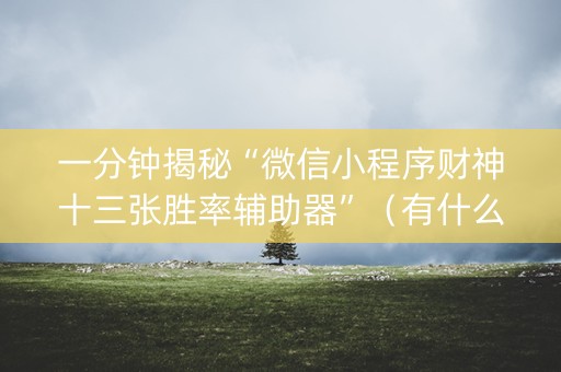 一分钟揭秘“微信小程序财神十三张胜率辅助器”（有什么规律)