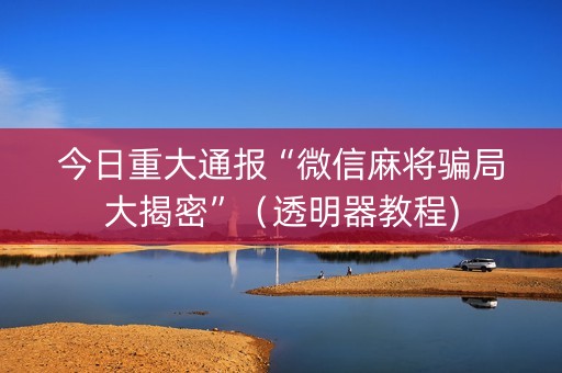 今日重大通报“微信麻将骗局大揭密”（透明器教程)