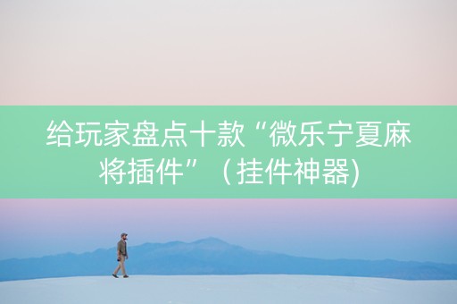 给玩家盘点十款“微乐宁夏麻将插件”（挂件神器)