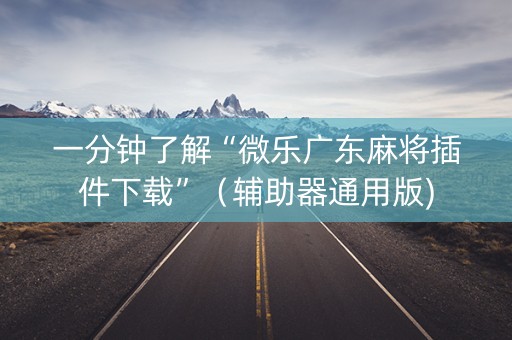 一分钟了解“微乐广东麻将插件下载”（辅助器通用版)