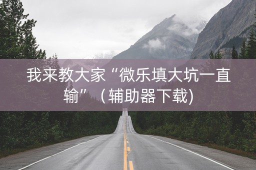 我来教大家“微乐填大坑一直输”（辅助器下载)