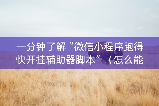 一分钟了解“微信小程序跑得快开挂辅助器脚本”（怎么能得到好牌)
