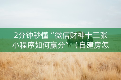 2分钟秒懂“微信财神十三张小程序如何赢分”（自建房怎么赢)