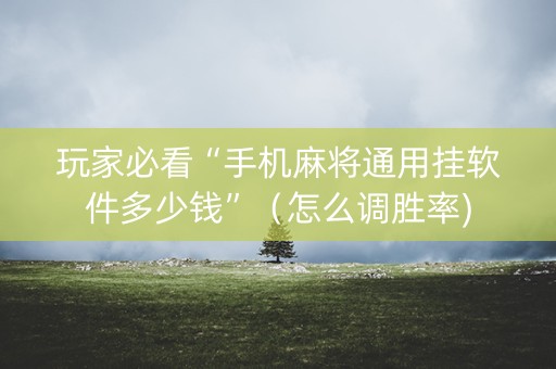 玩家必看“手机麻将通用挂软件多少钱”（怎么调胜率)